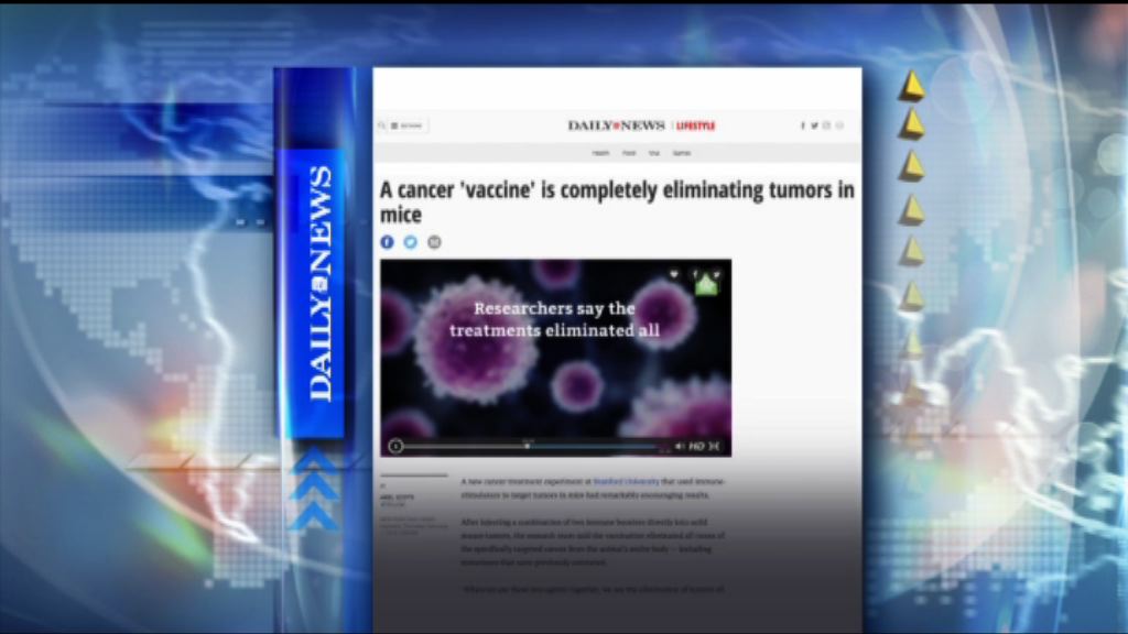 【環球薈報】癌症疫苗實驗成功率達97%