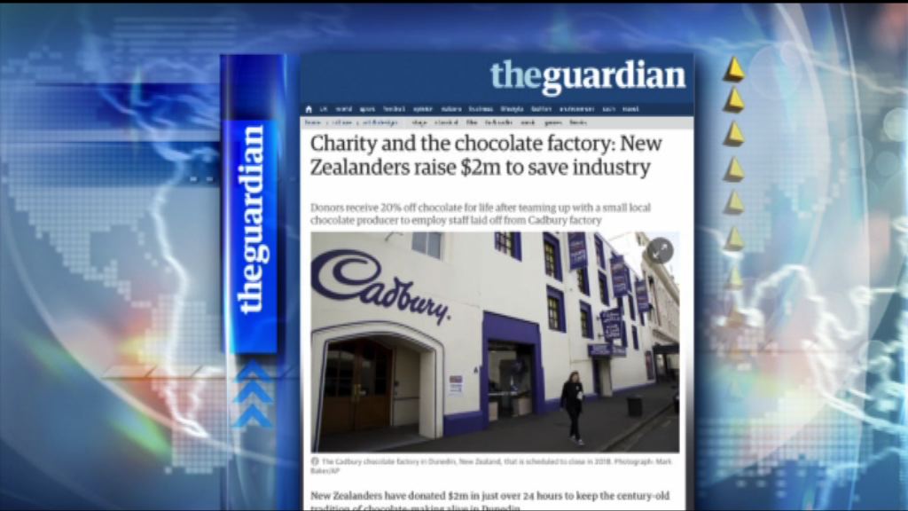 【環球薈報】新西蘭朱古力廠獲民眾捐款支持