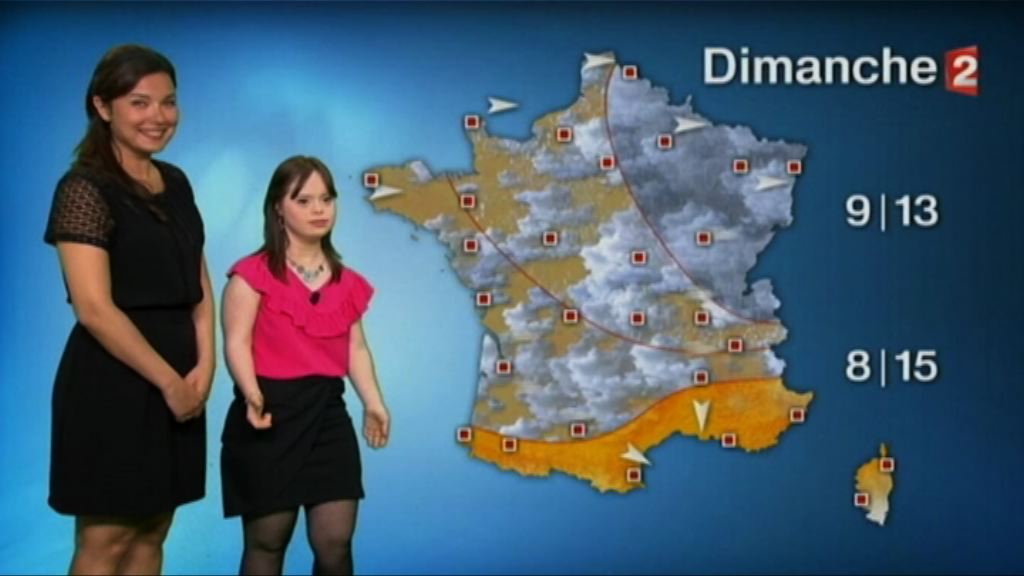 【環球薈報】法國唐氏綜合症少女當天氣女郎圓夢