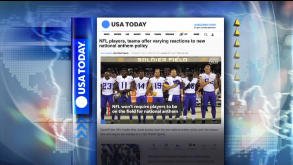 【環球薈報】NFL規奏國歌拒肅立職球員可被罰