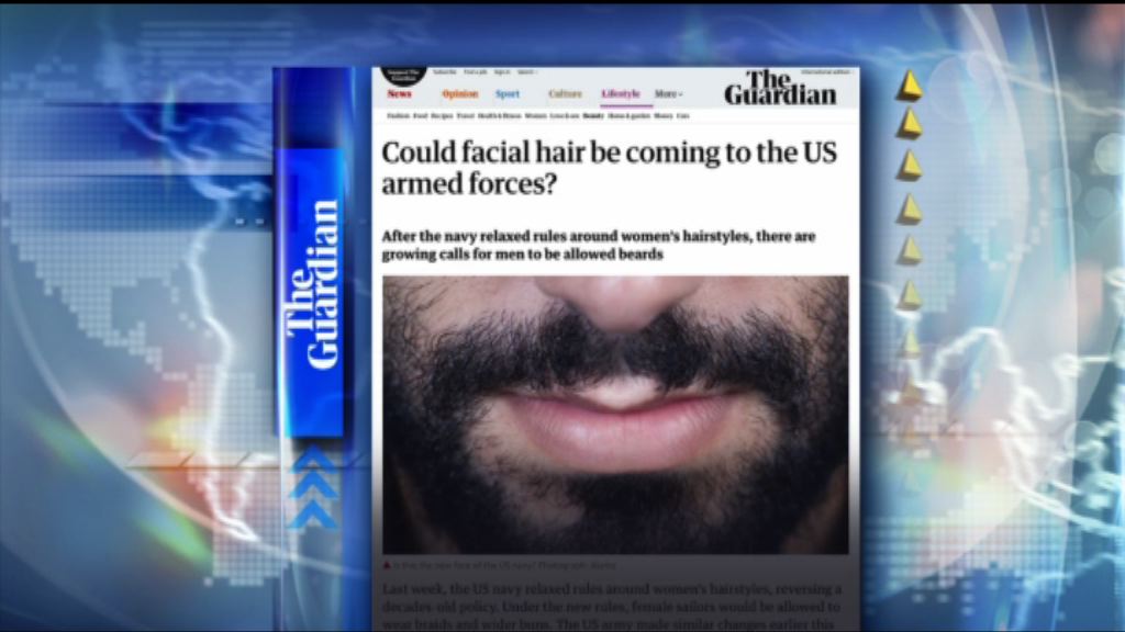 【環球薈報】美國海軍士兵促軍方准留鬍鬚