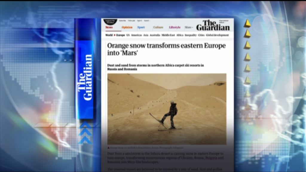 【環球薈報】東歐下橙雪　遊客：如同登陸火星