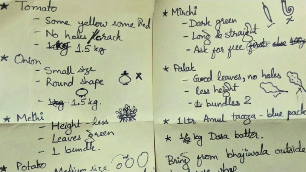 【環球薈報】印度婦女設計圖解購物清單免爭論