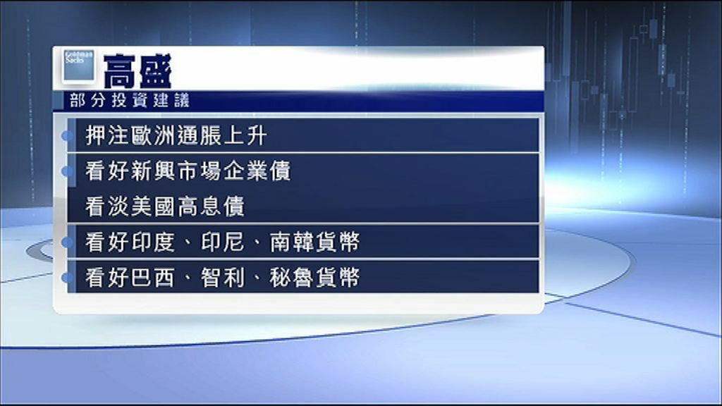 【投資貼士】高盛：做淡美債、歐元睇升、日圓睇跌...