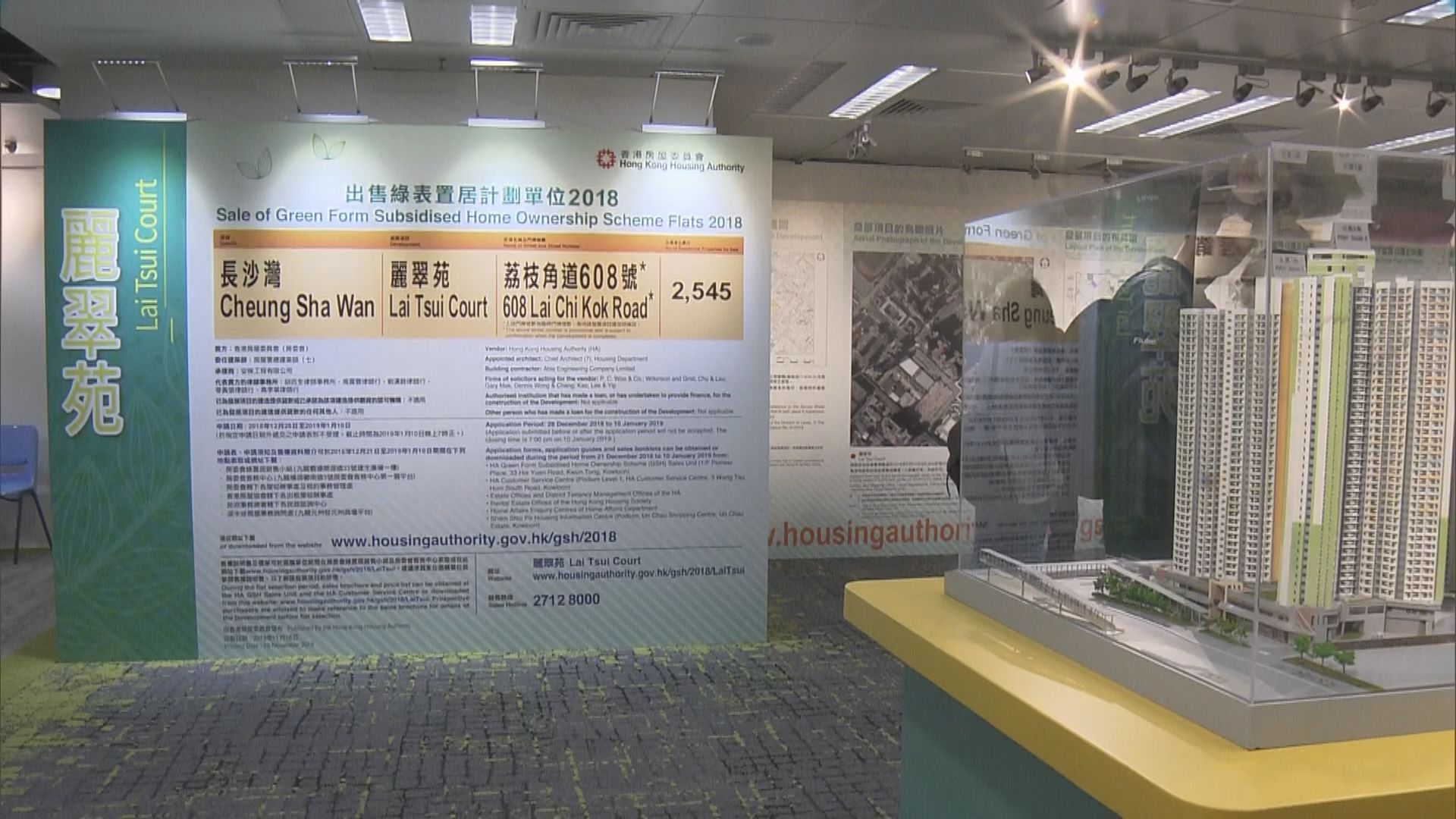 綠置居項目長沙灣麗翠苑派表