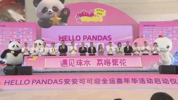 廣州辦全運會嘉年華　大熊貓安安可可「現身」珠江