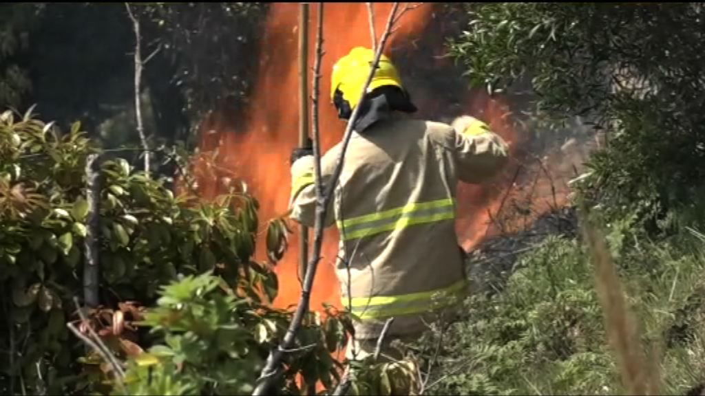 紅色火災警告下多處地點山火