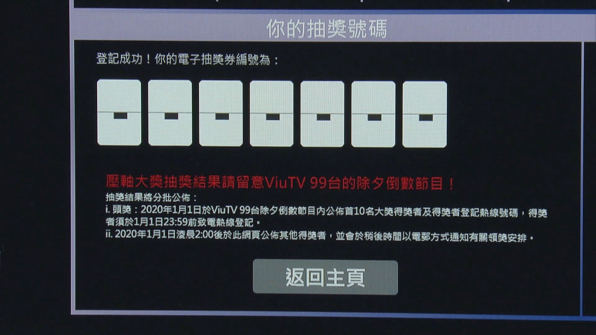 旅發局指近十時有約98萬人參加大抽獎