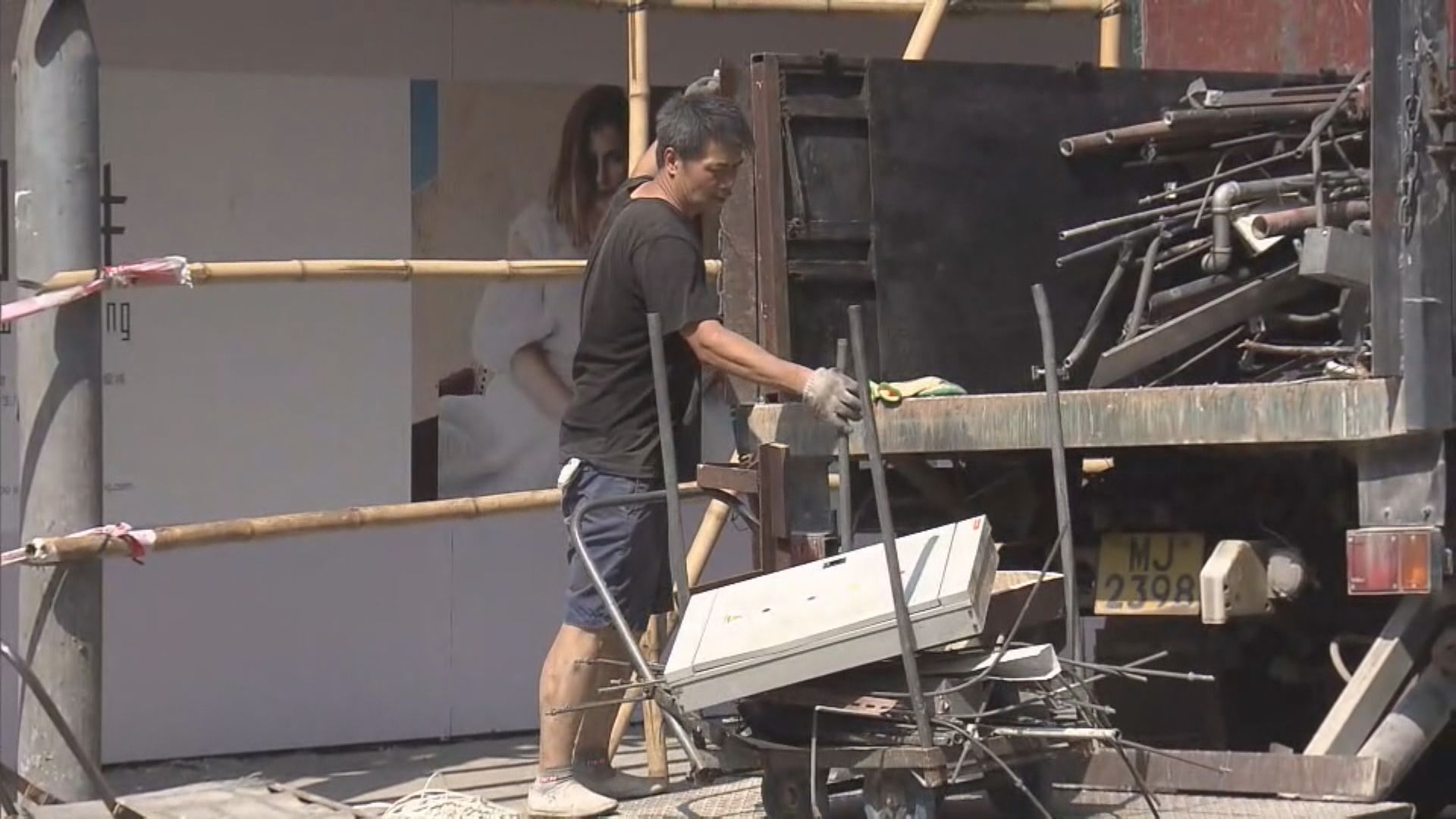 勞工處連續第三天發出黃色工作暑熱警告