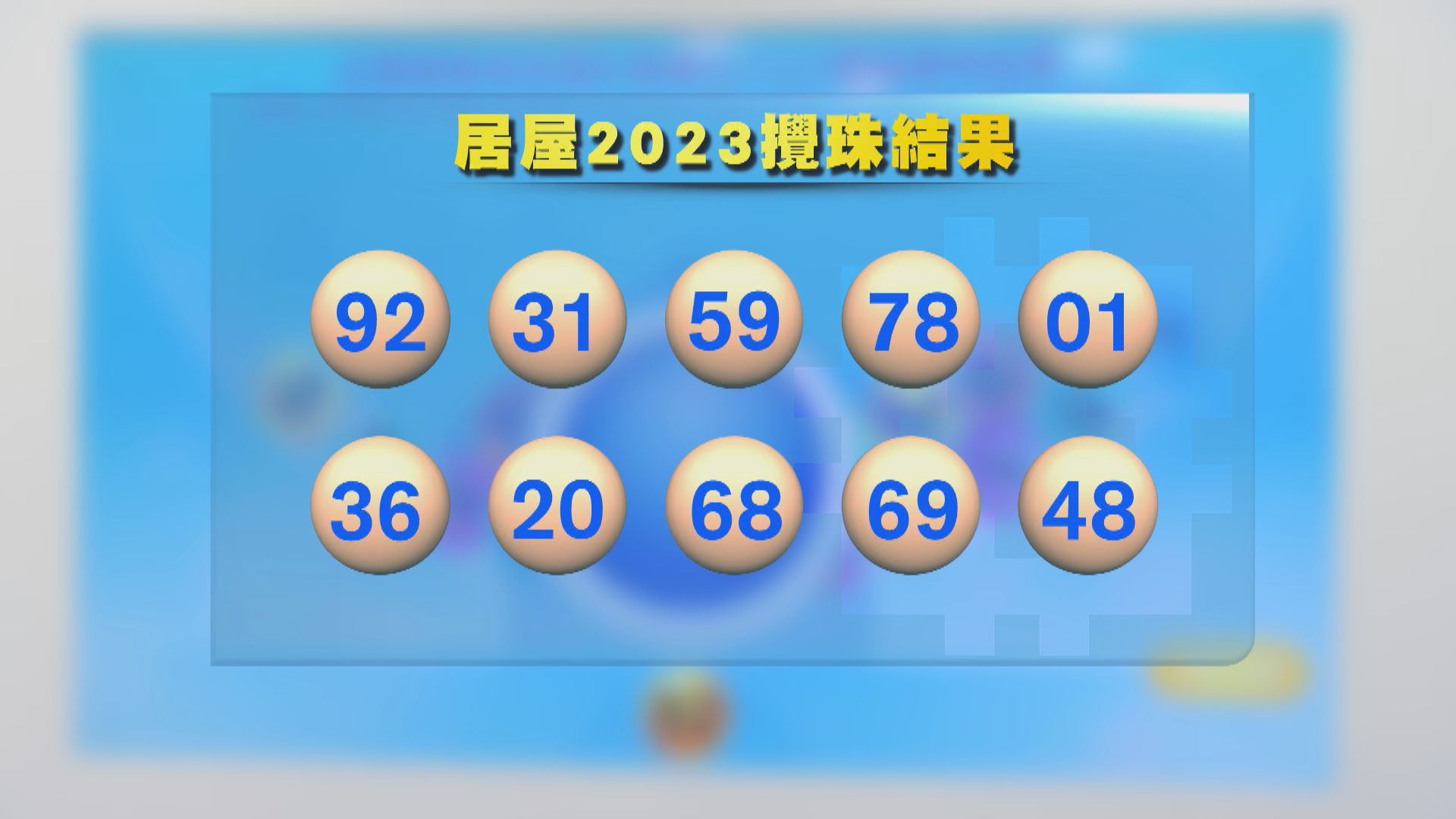 新一期居屋公布攪珠結果 頭三個號碼為92、31、59