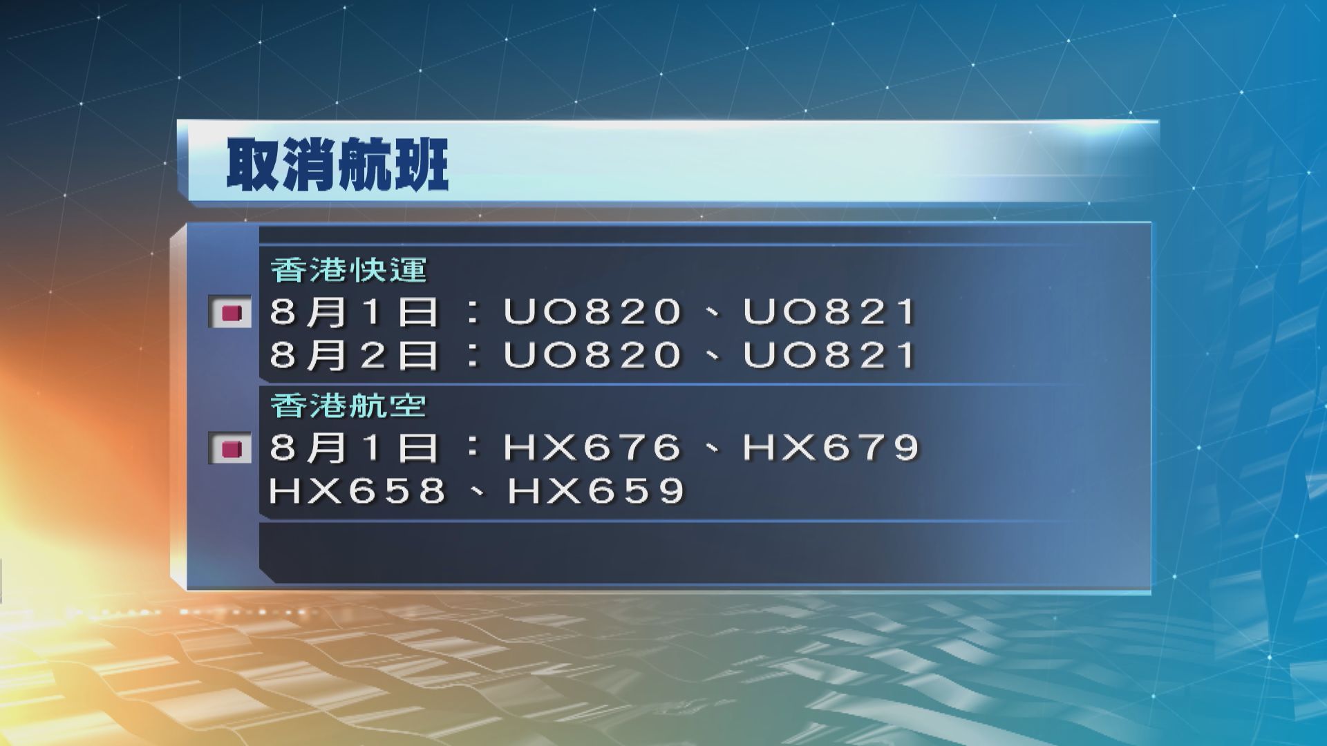 受超強颱風卡努影響 多班來往香港及沖繩的航班要取消
