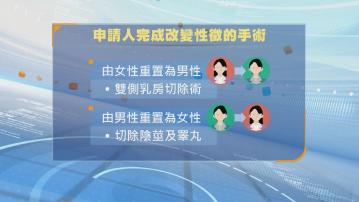 完成指定手術改性徵並符合條件 可申請改身份證性別