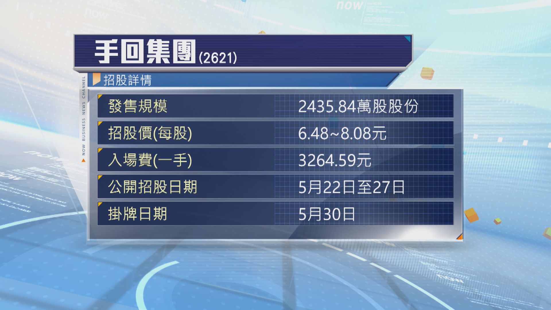 手回集團首日招股