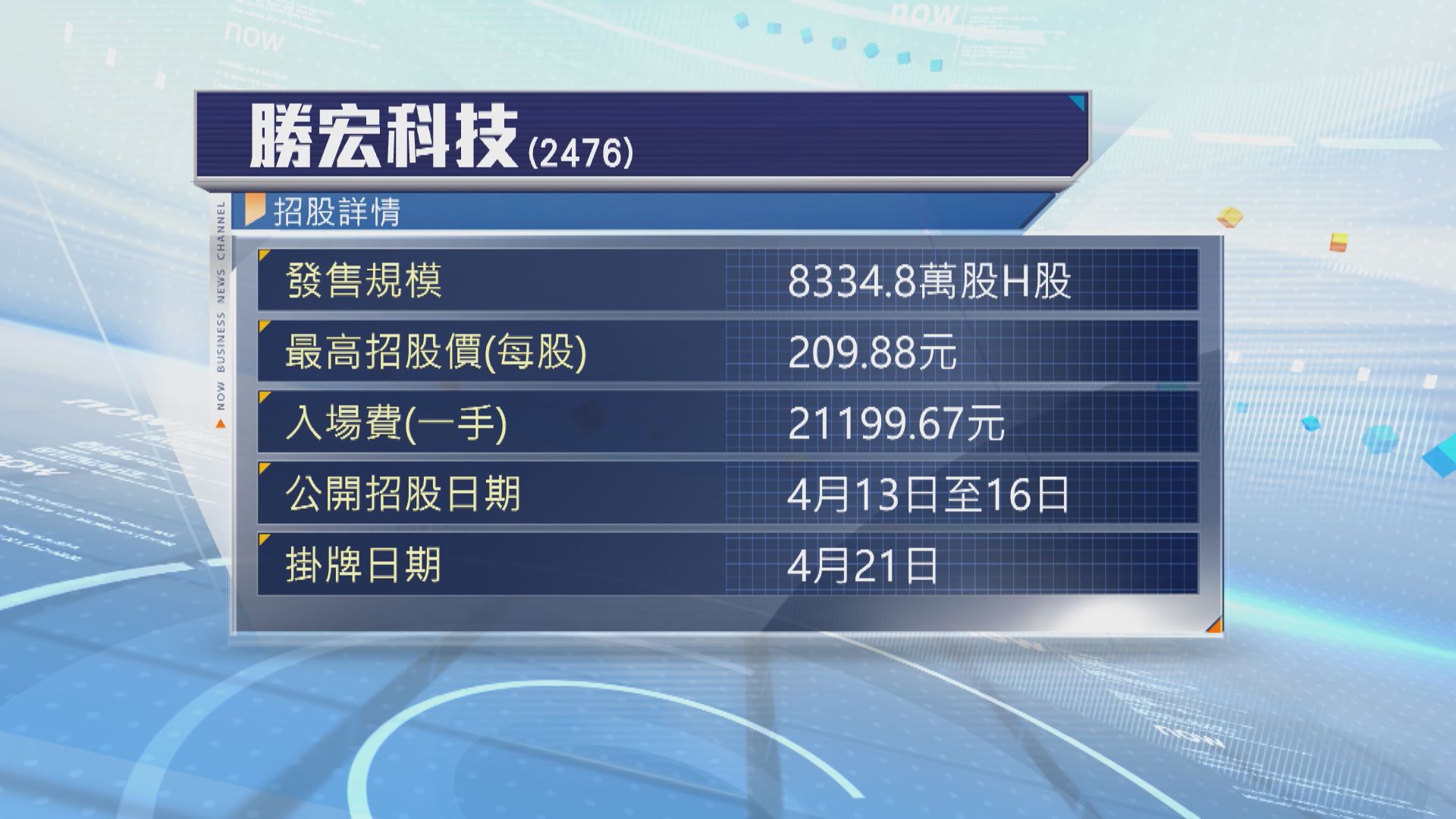 勝宏科技開始招股