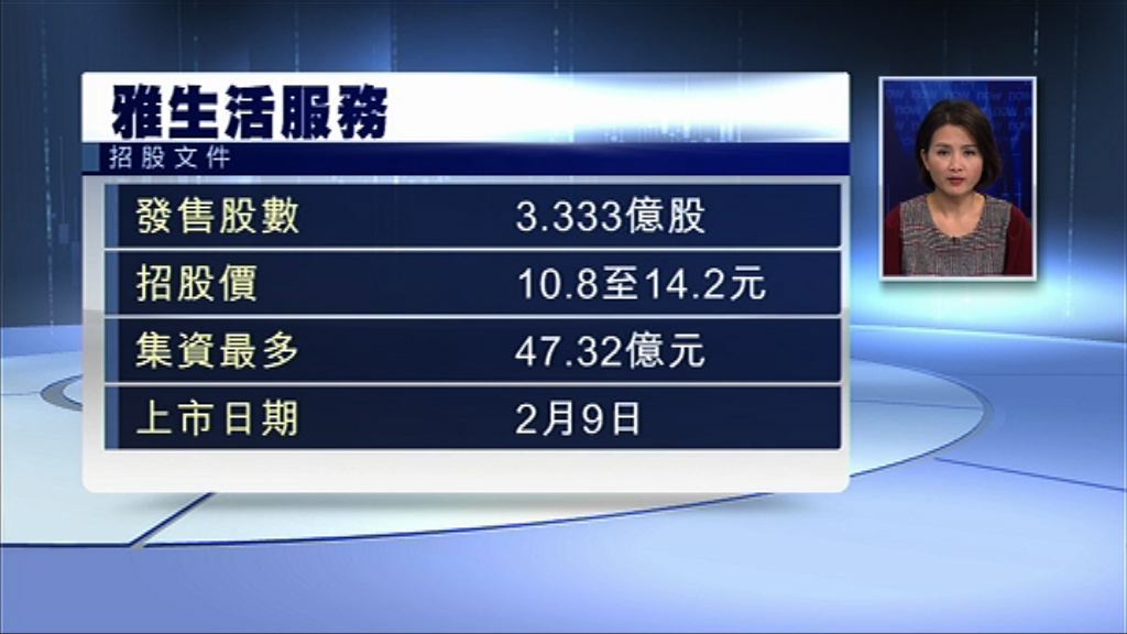 【下周派表】每50股雅居樂可認購1股雅生活