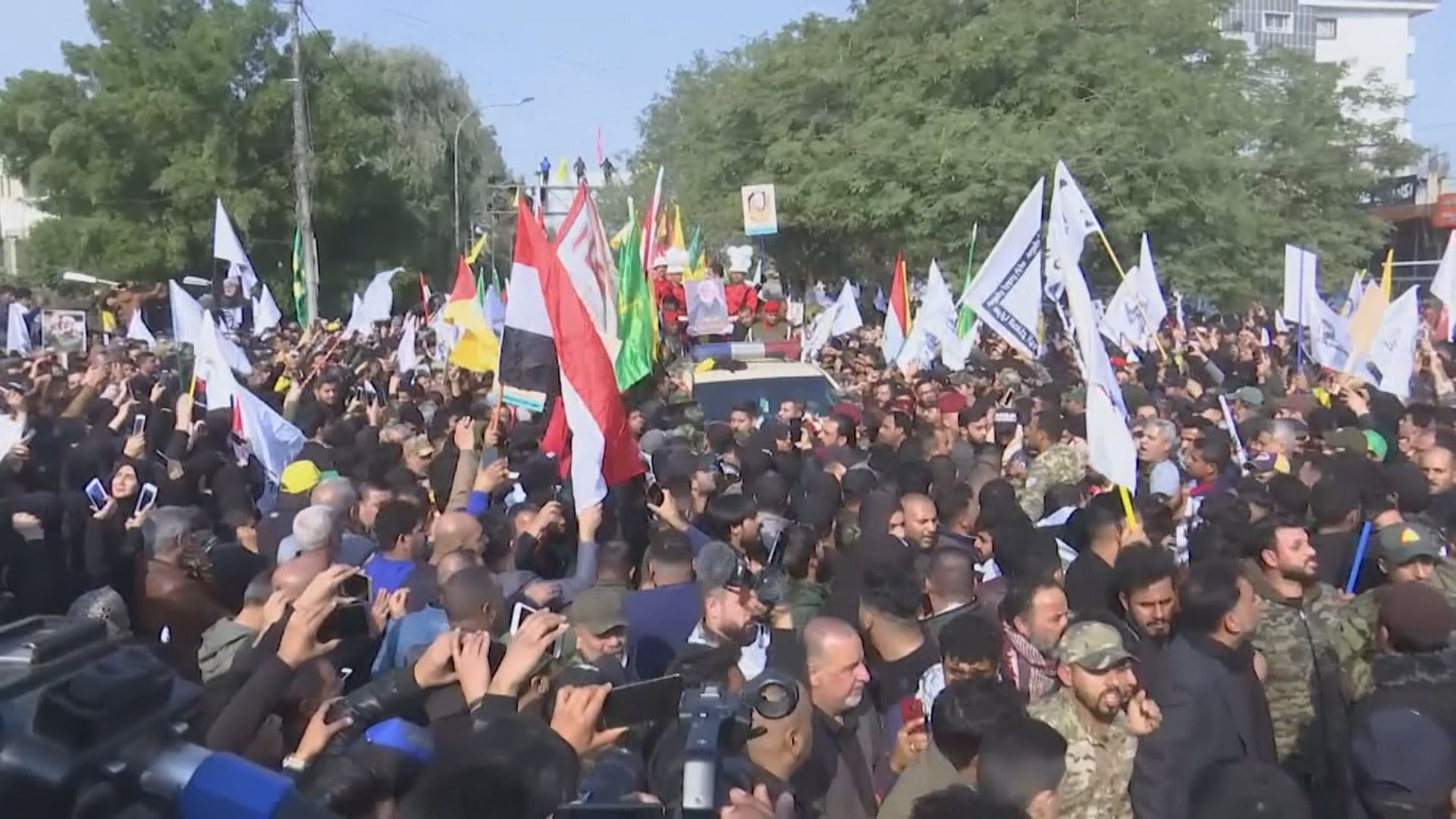 伊拉克人悼念被殺伊朗指揮官