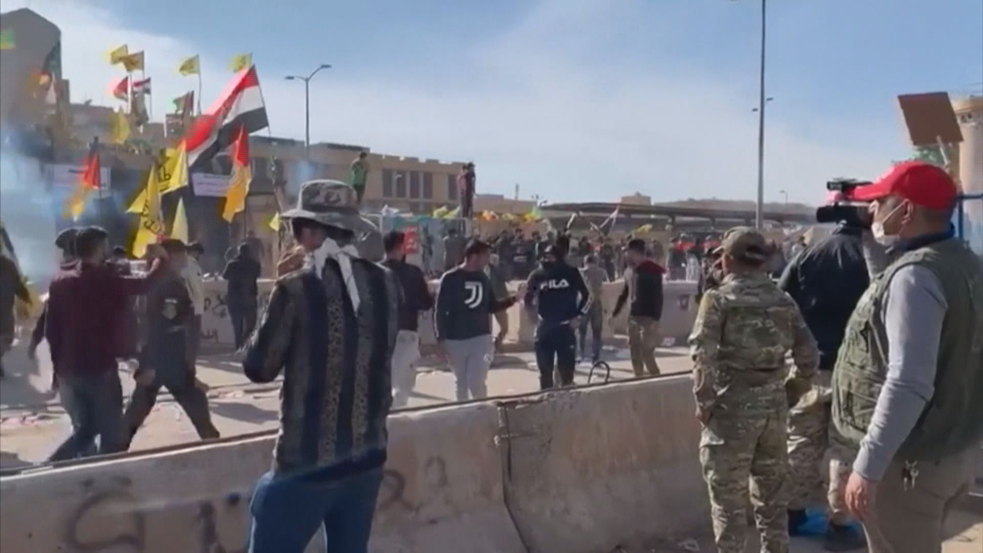 美國駐伊拉克大使館外再有示威