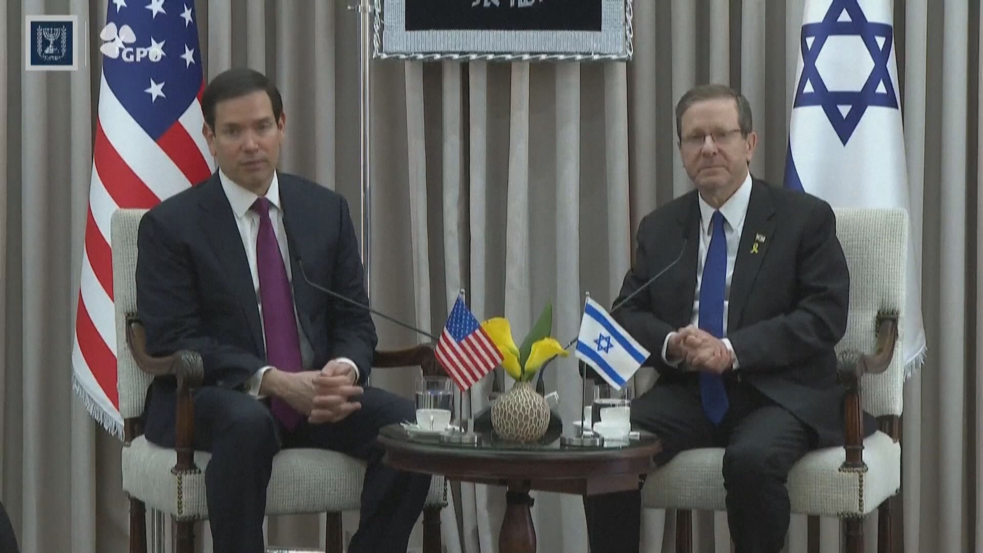 魯比奧與以色列總統赫爾佐格會面(曾維駿報道)