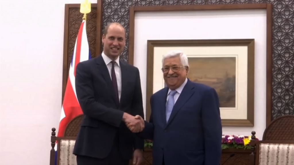 威廉王子到訪西岸晤阿巴斯