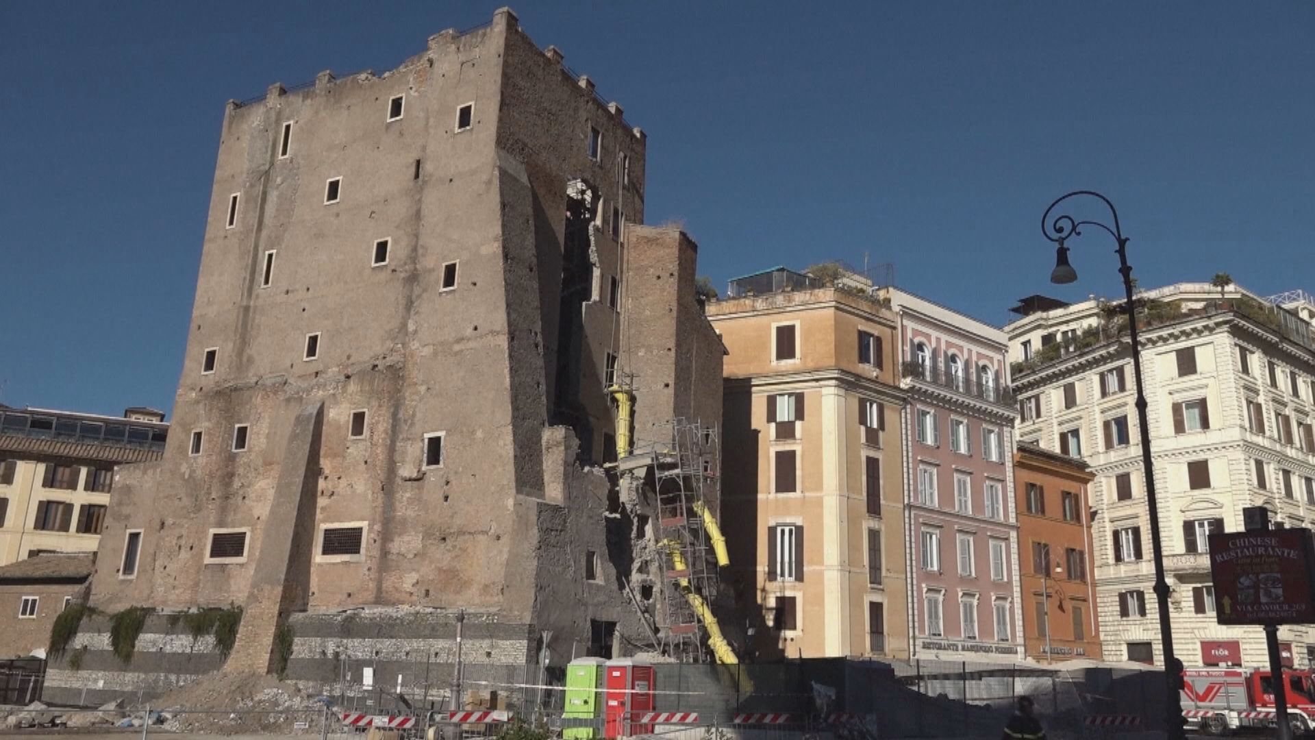 羅馬中世紀古塔倒塌　罕有引發意大利與俄羅斯罵戰