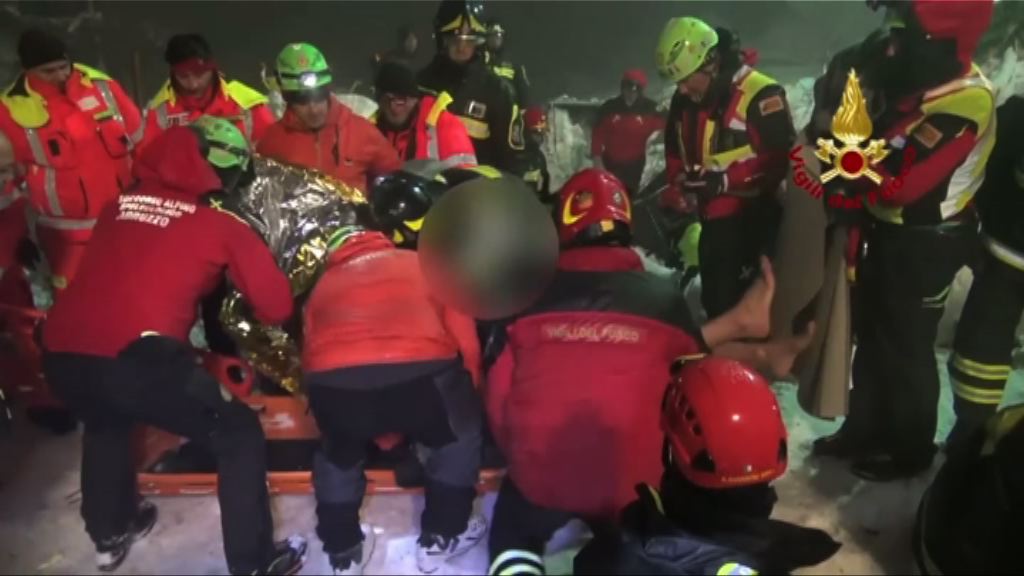 意大利雪崩再有多人獲救