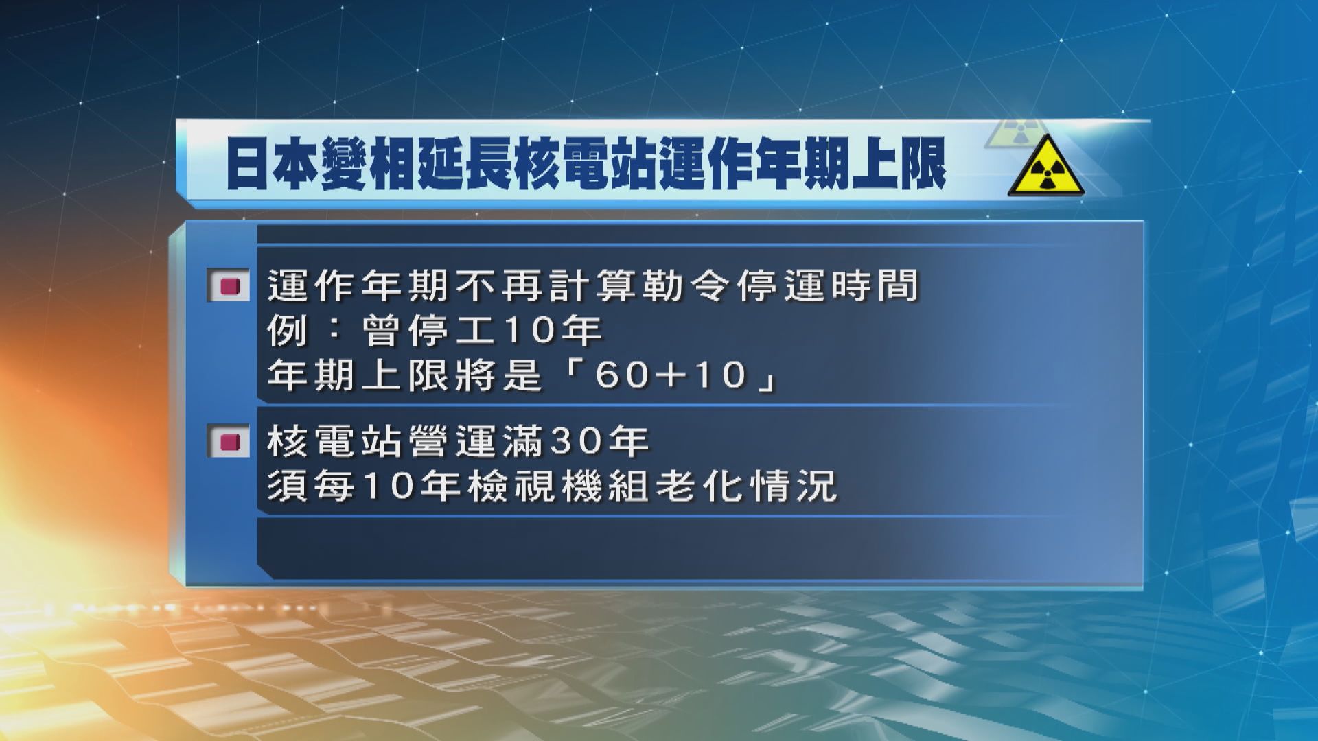 日本通過修例變相延長核電站運作年期上限