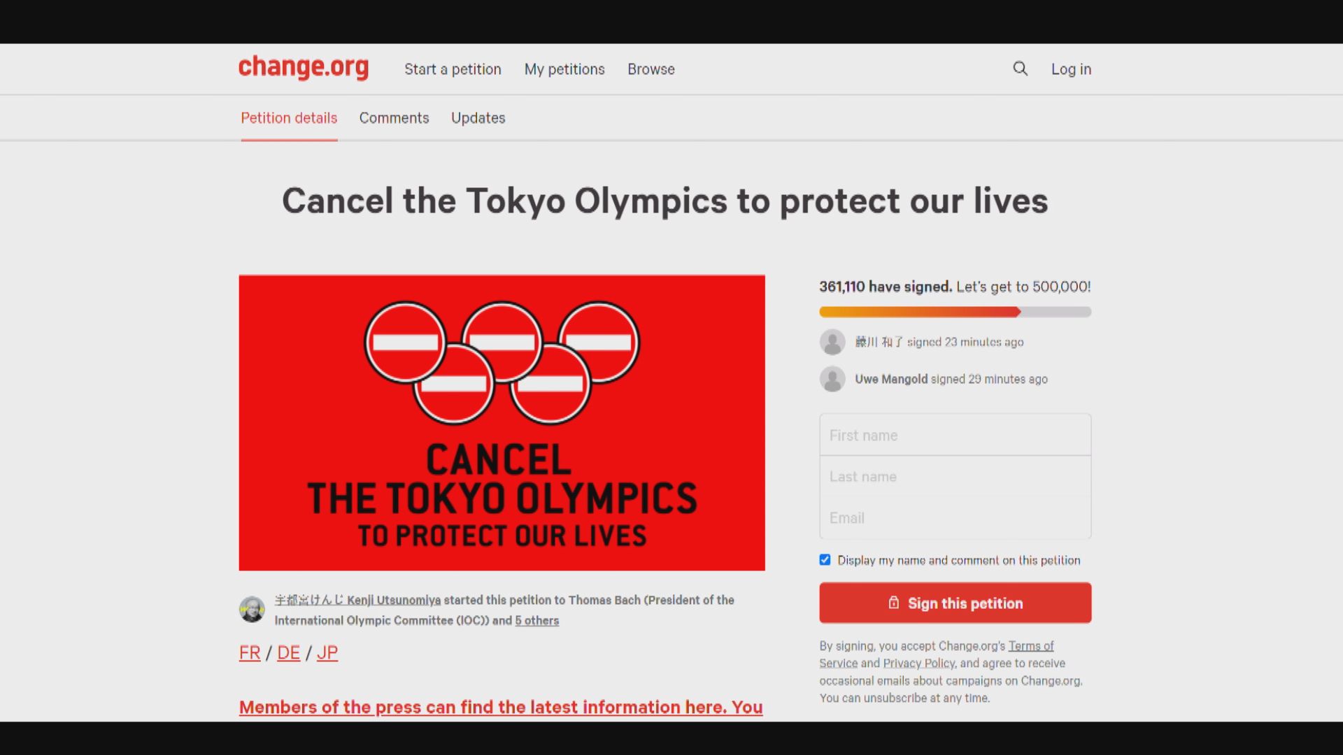 要求停辦東奧呼聲越來越大　能否舉行取決於國際奧委會