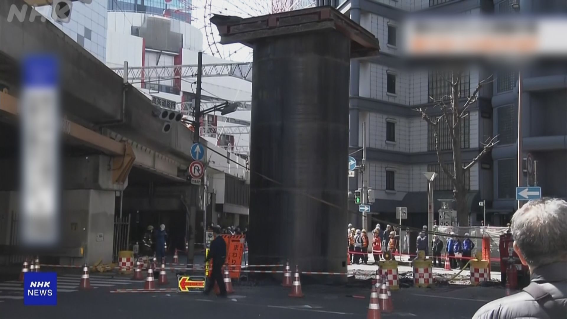 日本大阪有大型水管無故破開地面升起十米