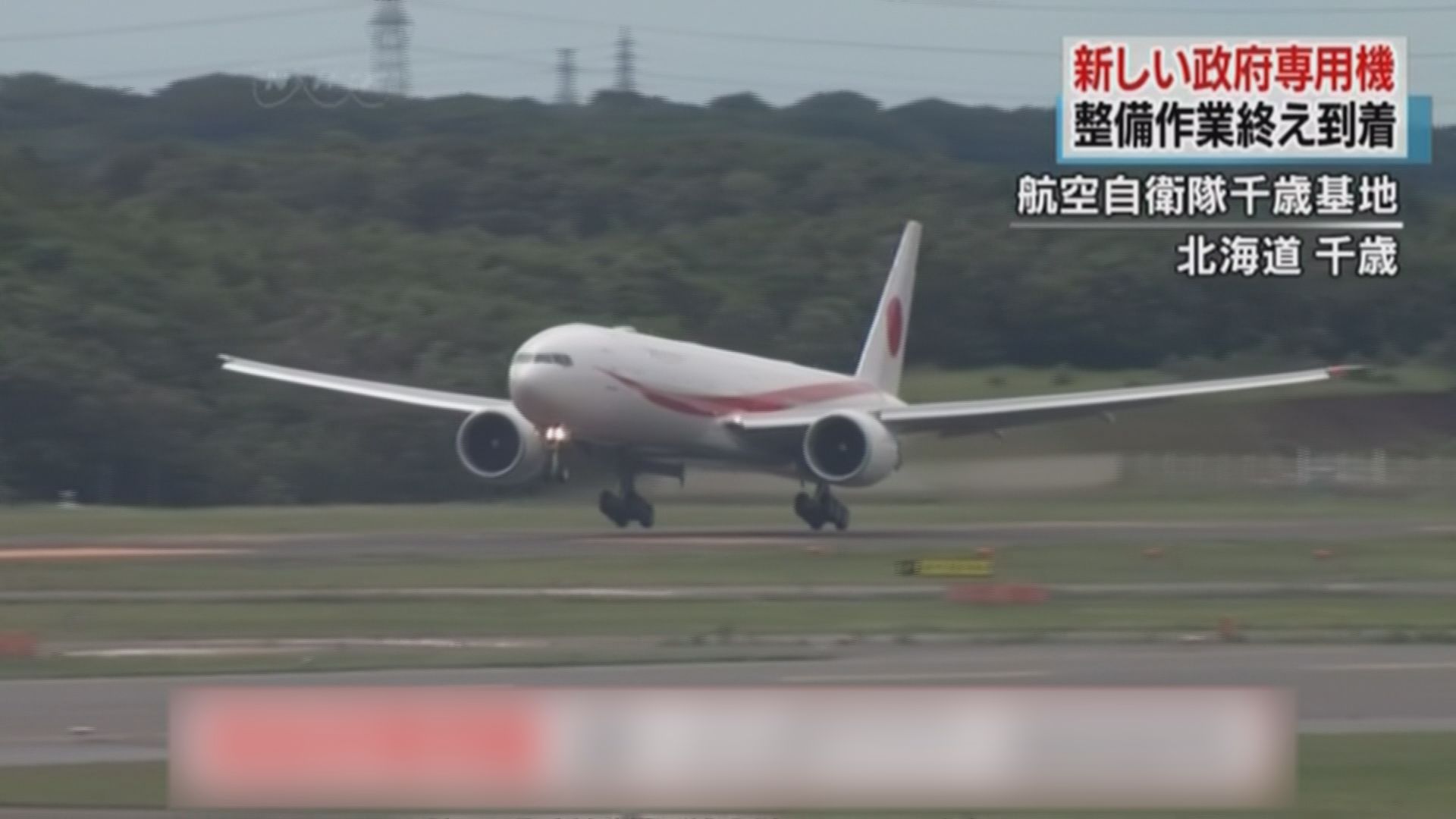 日本政府新專機飛抵日本