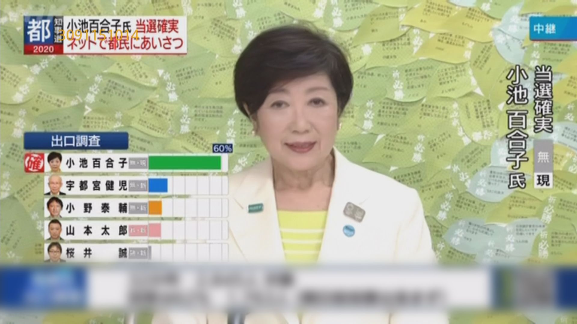 小池百合子連任東京都知事