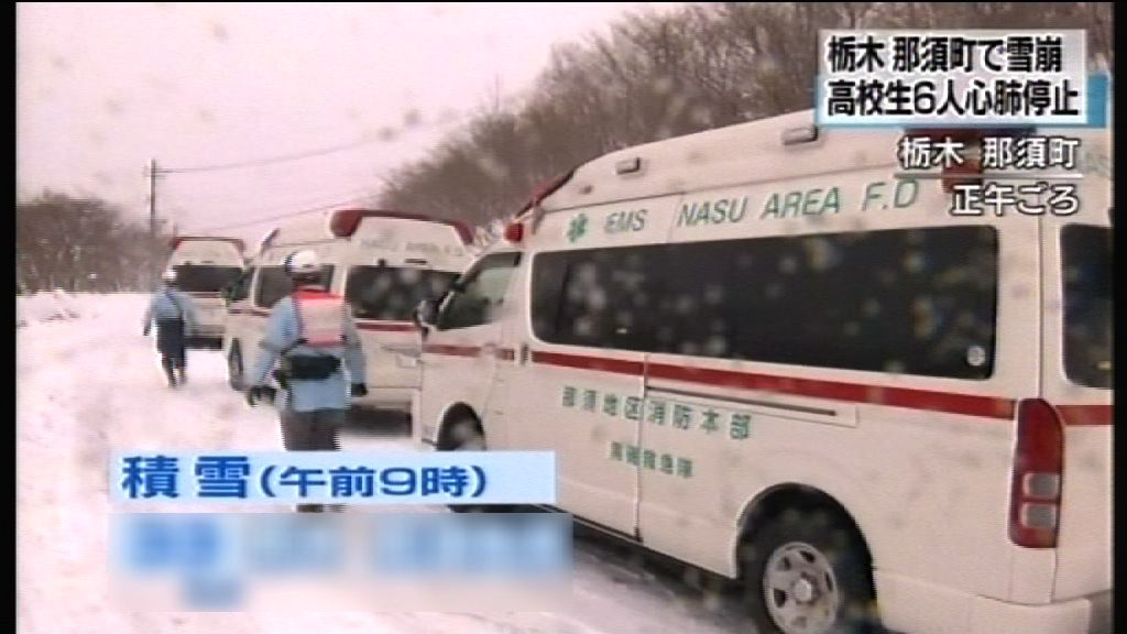 日一滑雪場雪崩最少六名學生死亡