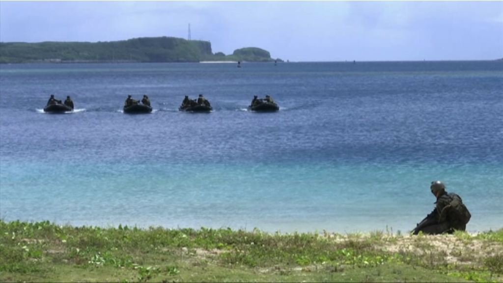 日本自衛隊在關島演習搶灘登陸