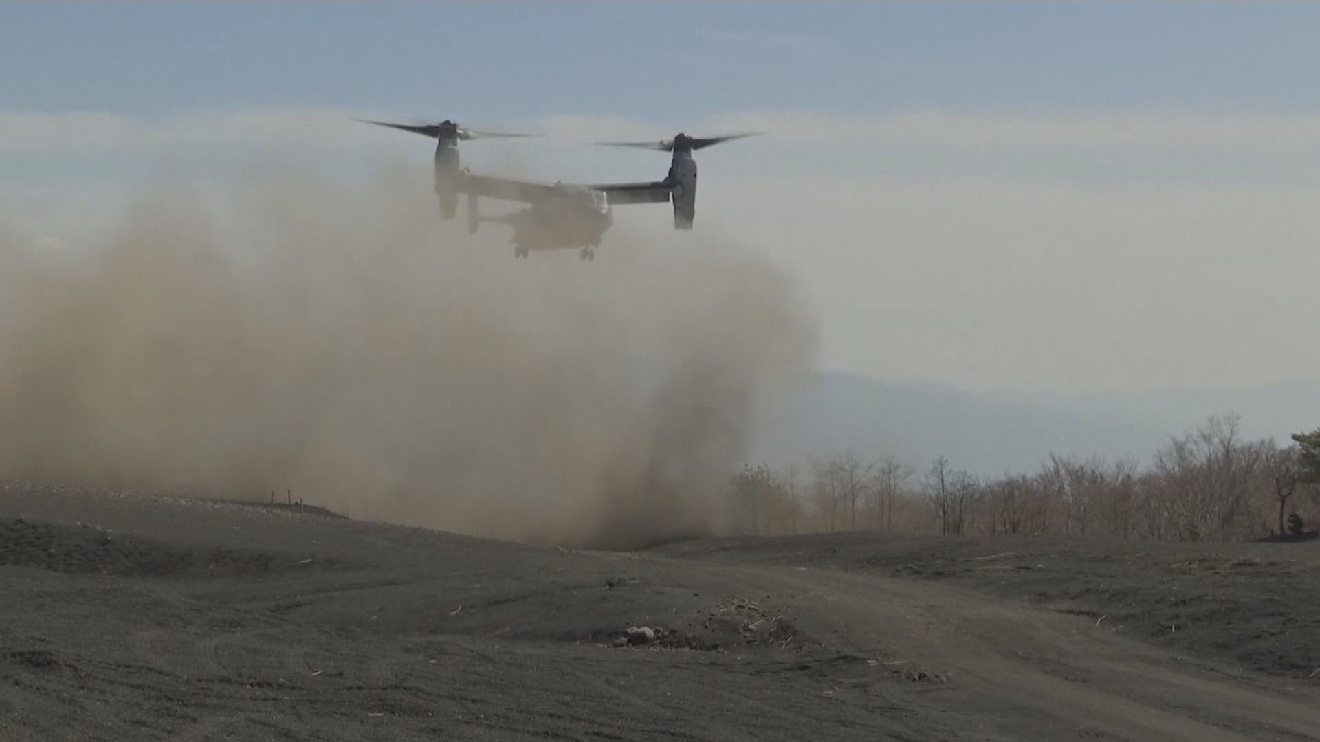 駐日美軍一架魚鷹運輸機墮海 海上保安廳尋回一名機員