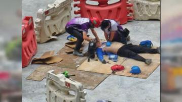 啟德體育園地盤工人受傷暈倒