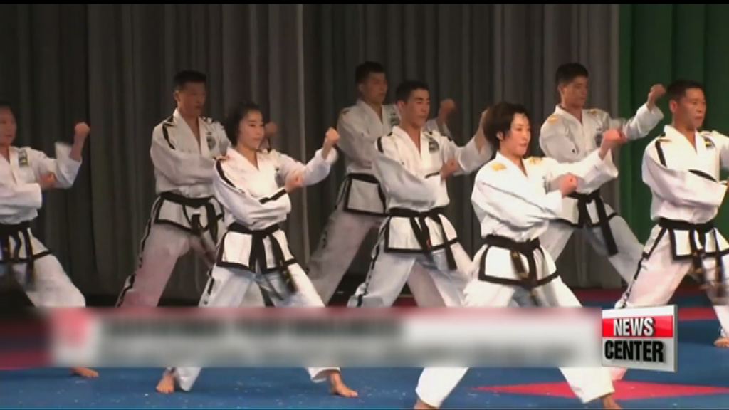 兩韓跆拳道選手於平壤聯合表演