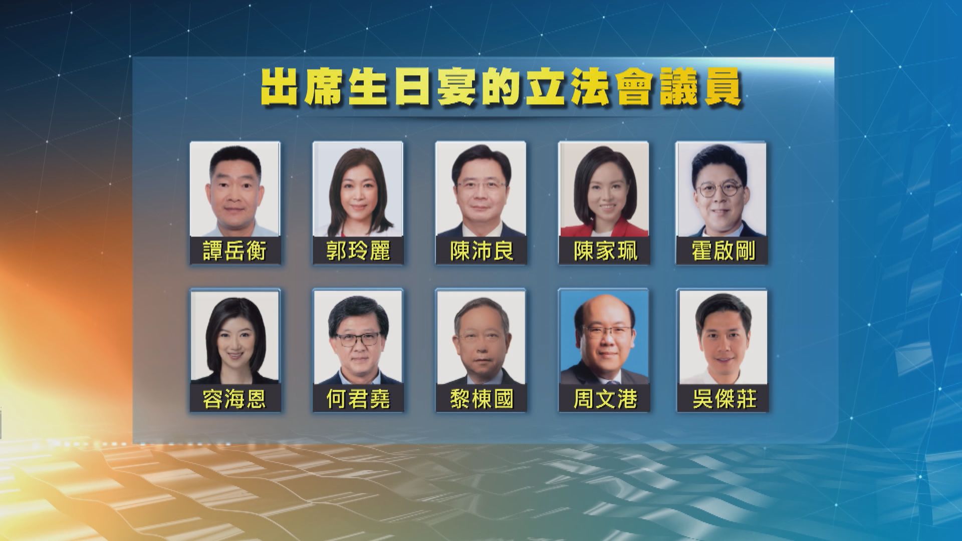 20名議員曾到洪為民生日會