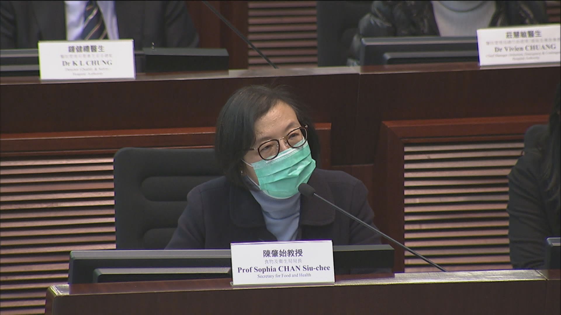 陳肇始：政府庫存一千萬個口罩供各部門使用