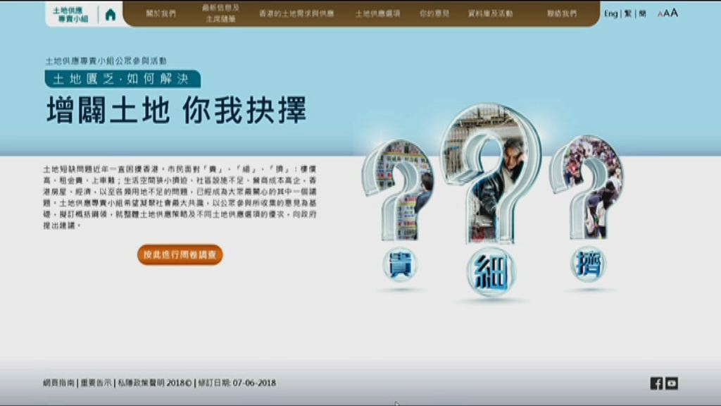 土供小組展開網上諮詢　尹兆堅批有引導性