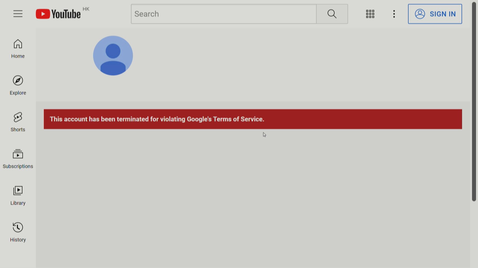 李家超YouTube頻道因受制裁而被終止運作