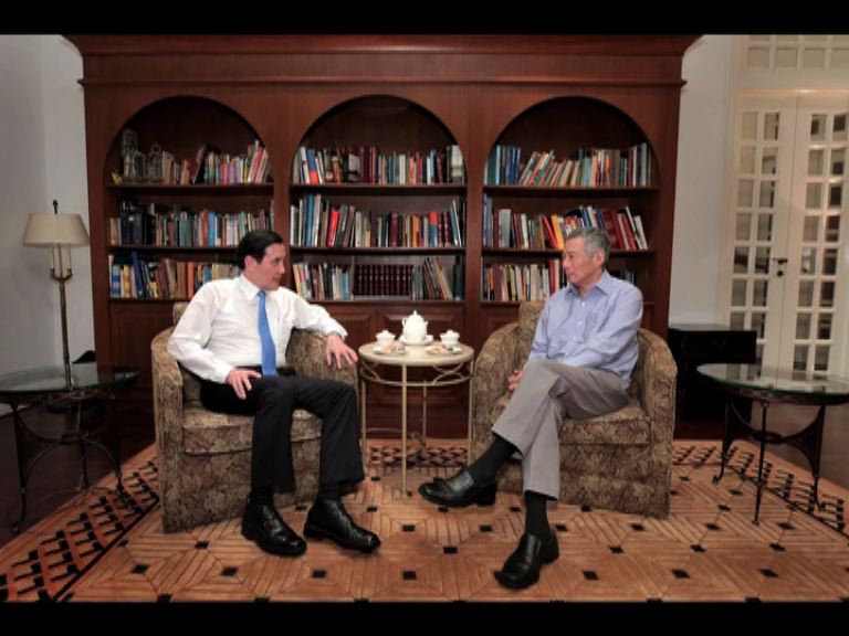 馬英九離開新加坡前晤李顯龍