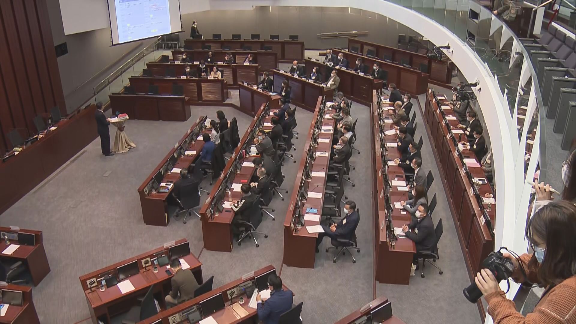 一眾候任立法會議員綵排宣誓儀式