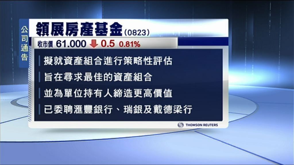 【標售商場】領展：就資產組合進行策略評估
