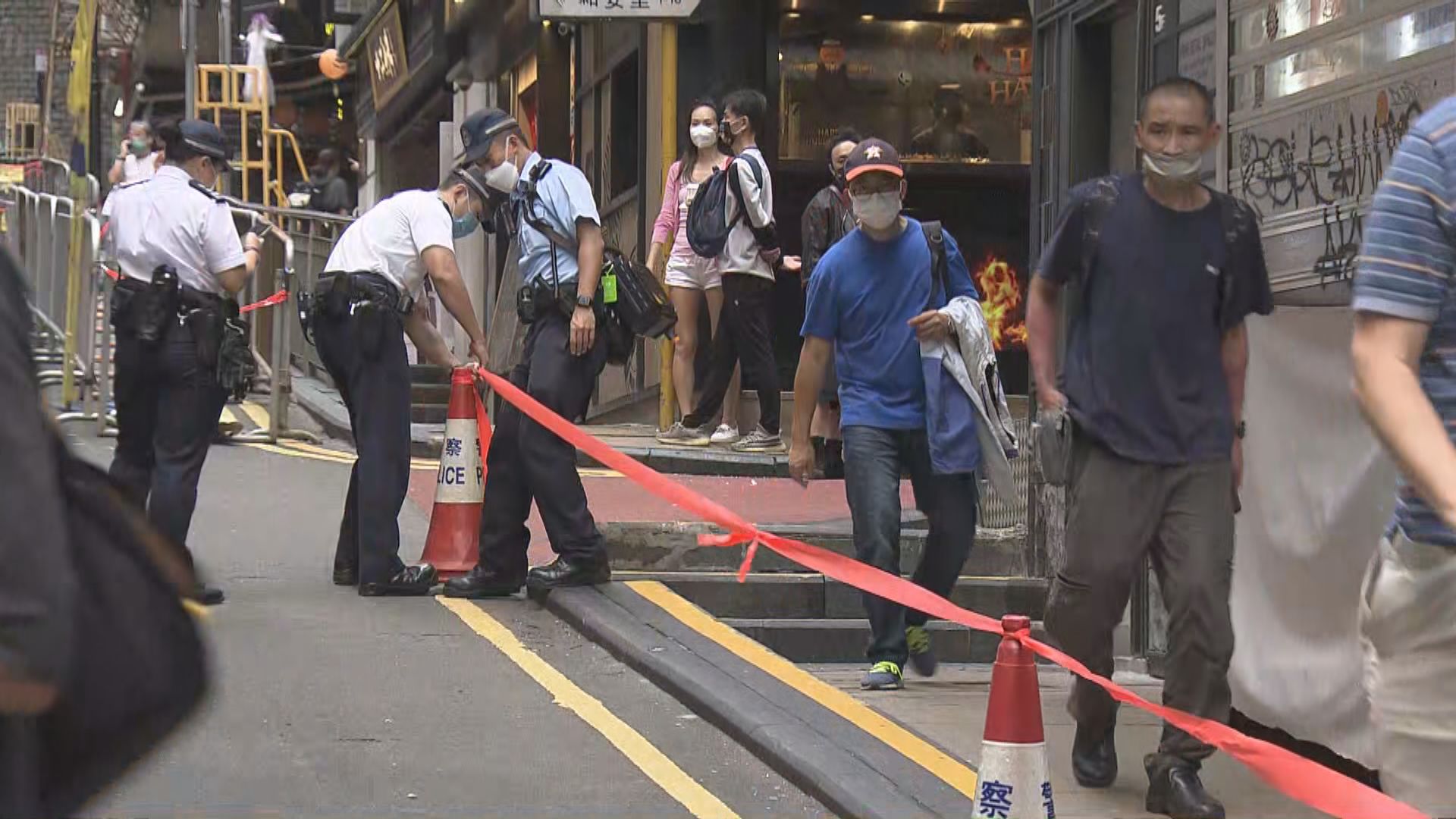 臨近萬聖節　蘭桂坊一帶開始封路