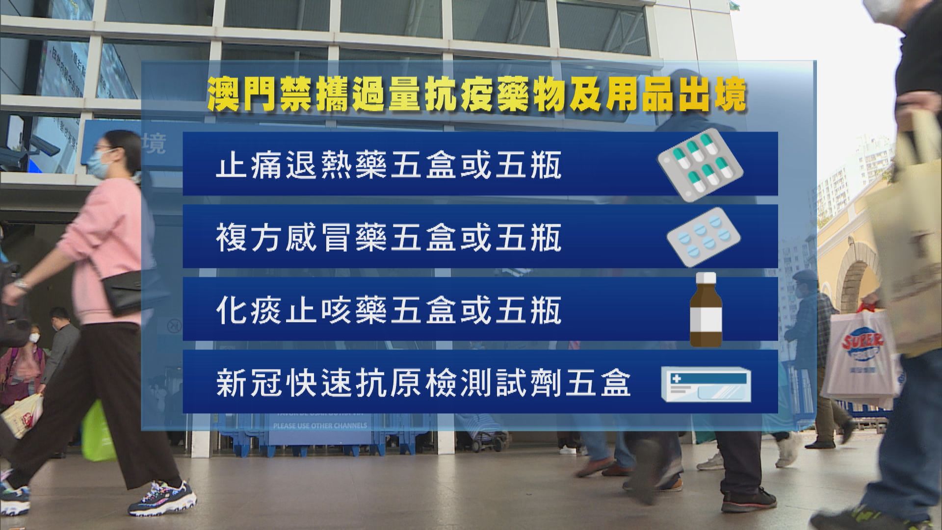 澳門推「限藥令」   關閘一帶藥房退燒藥幾絕跡　有人改為搶購止瀉藥