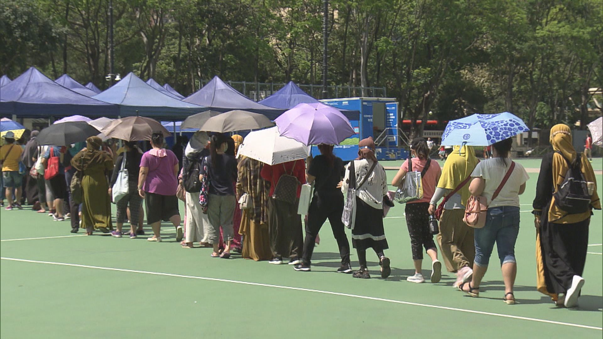 外傭第二輪強檢開始　部分檢測站人流較上輪冷清