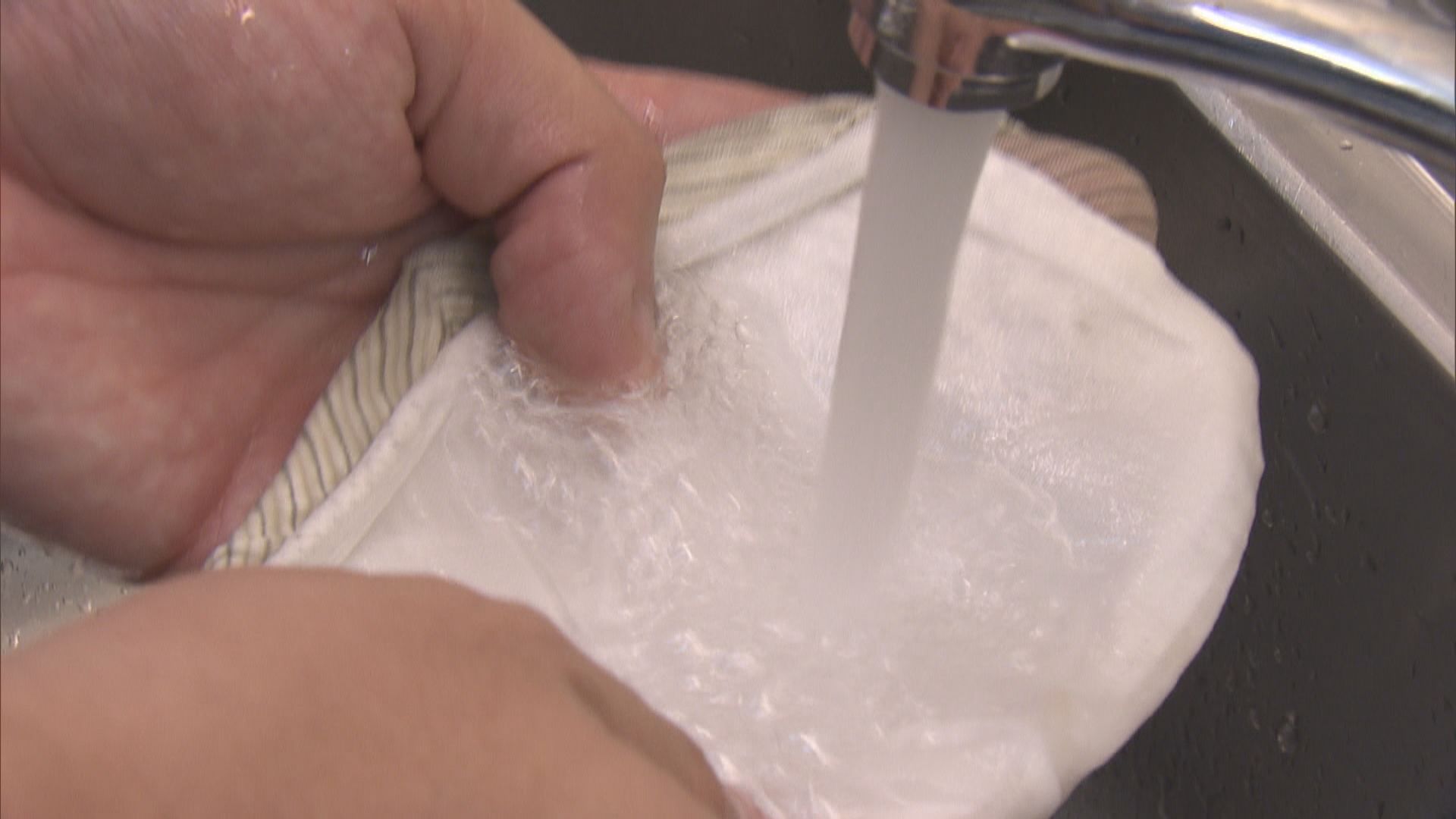 本台發現銅芯口罩部分隔層多次清洗後出現滲水