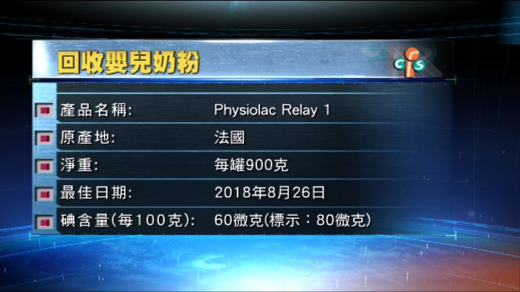 一款法國品牌奶粉需回收