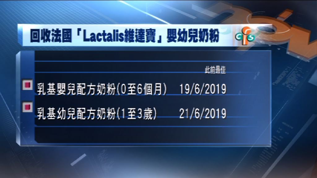 食安中心再要求回收其他批次「維達寶」奶粉