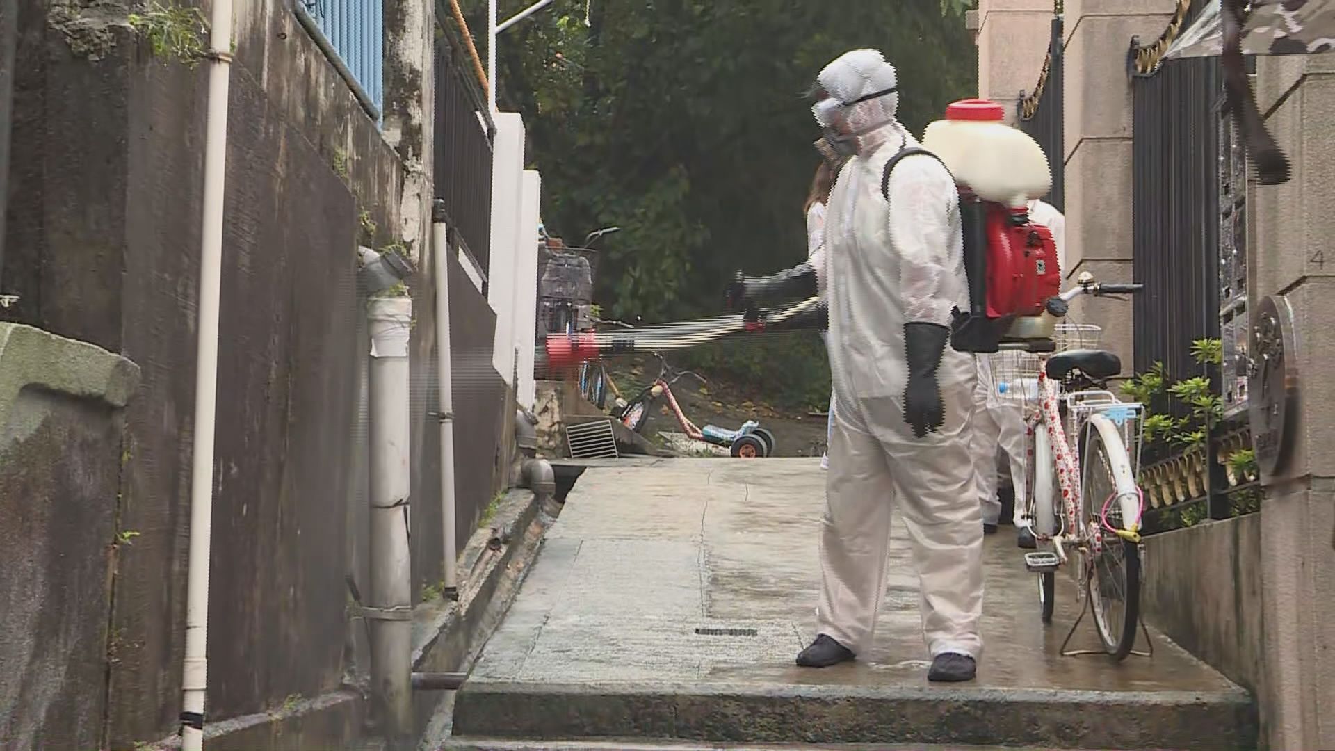 食環署派員到長洲滅蚊防登革熱