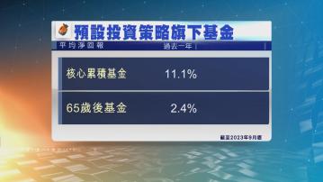 強積金「懶人基金」核心累積基金過去一年平均淨回報11.1%